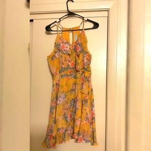 Orange Floral Dress, Size L